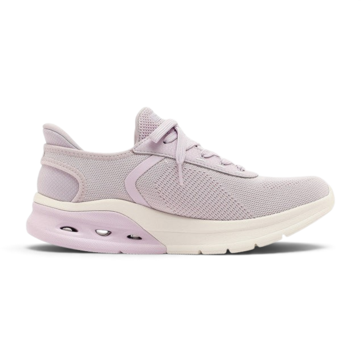 FRG Skechers BOBS ARC WAVES 2.0 light lilac slip-on sneakers with shock-absorbing soles and breathable mesh upper