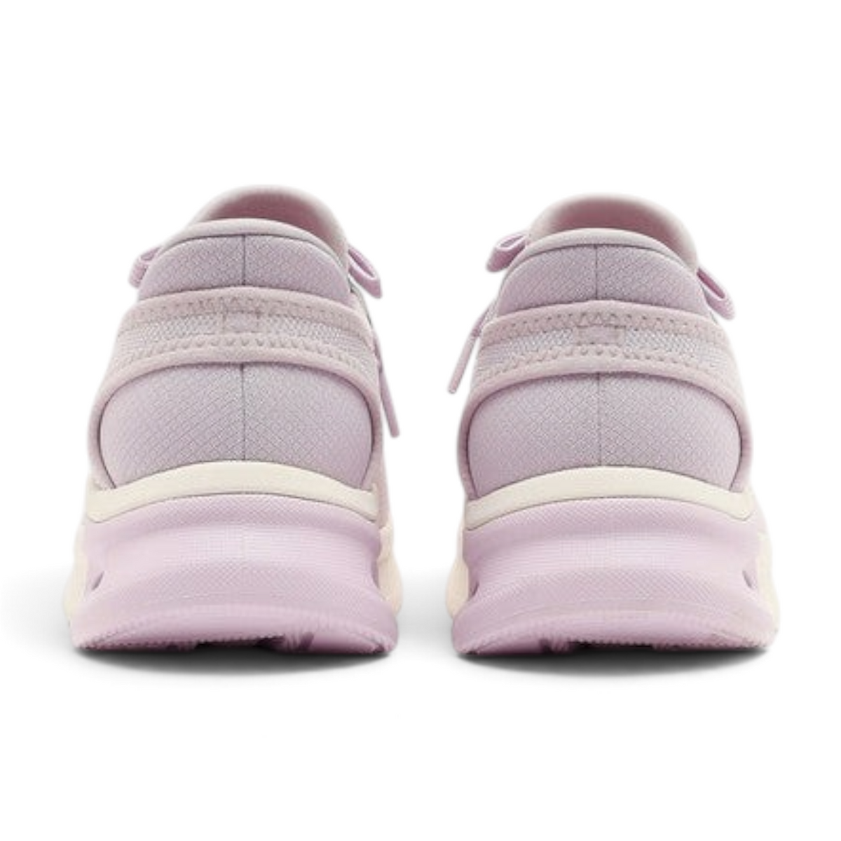 FRG Skechers BOBS ARC WAVES 2.0 slip-on sneakers in light lilac with shock-absorbing soles, rear view.