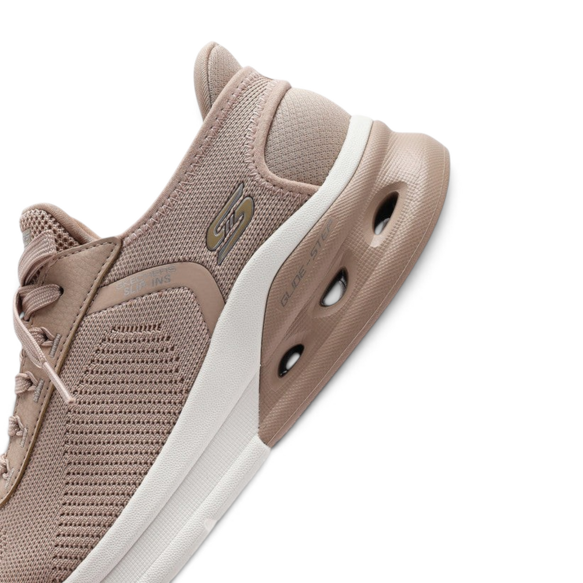 FRG Skechers BOBS ARC WAVES 2.0 slip-on sneakers in tan with a lightweight mesh upper and cushioned white sole