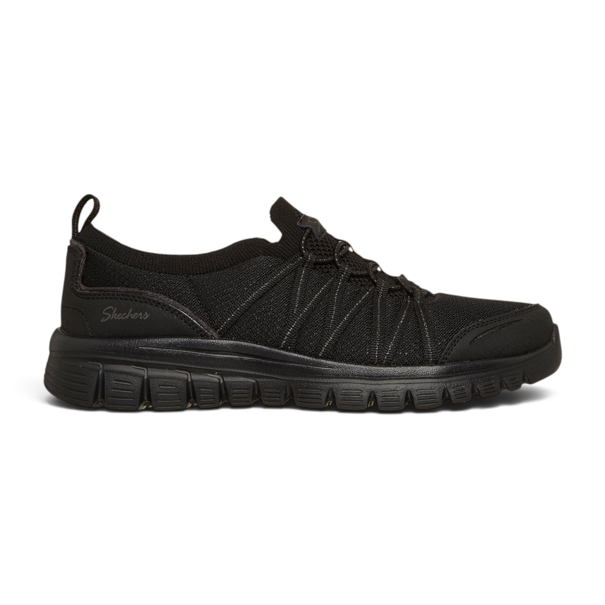 FRG Skechers Street Tres-Air Uno Vision-Airy slip-in sneaker in black with mesh upper and cushioned sole