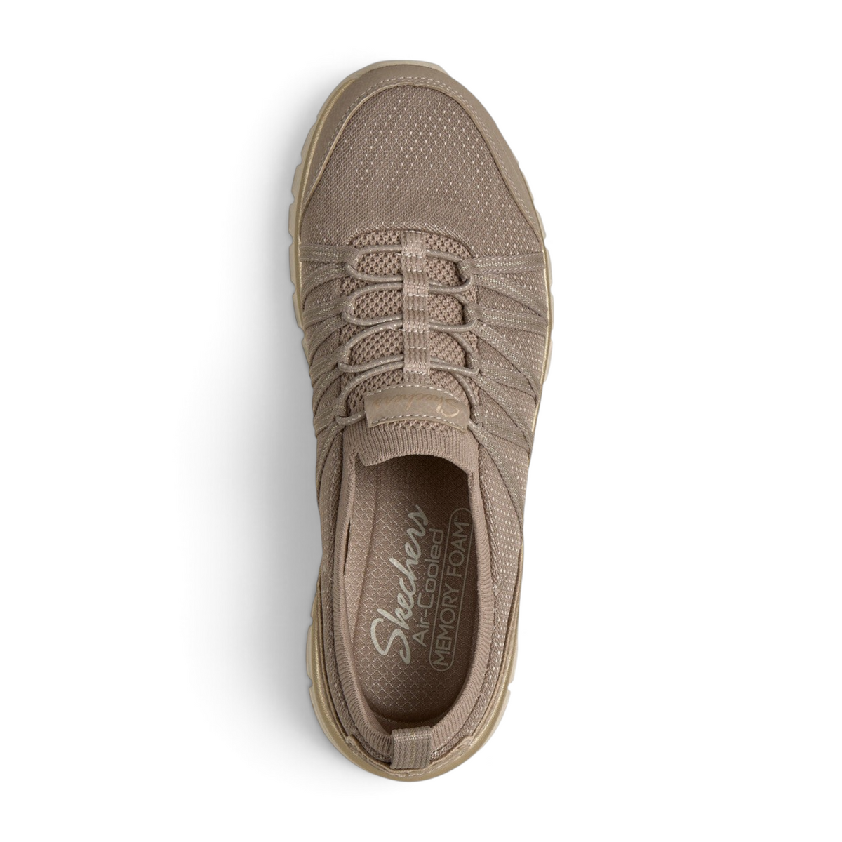 FRG Skechers Graceful Purecrush taupe vegan slip-on sneaker with stretch laces and air-cooled memory foam insole