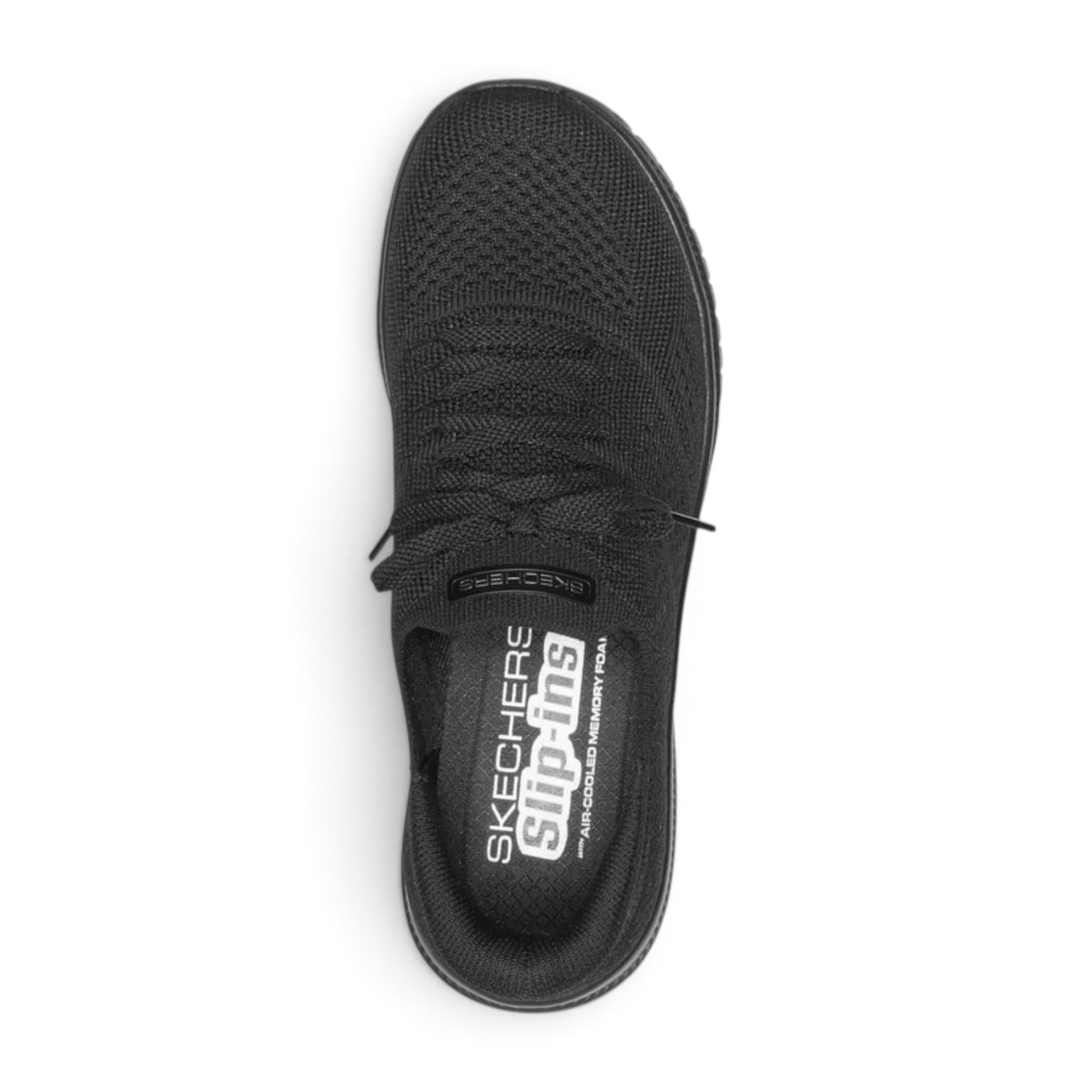 FRG Skechers Virtue Flawless black vegan slip-in sneaker with engineered knit upper and memory foam insole