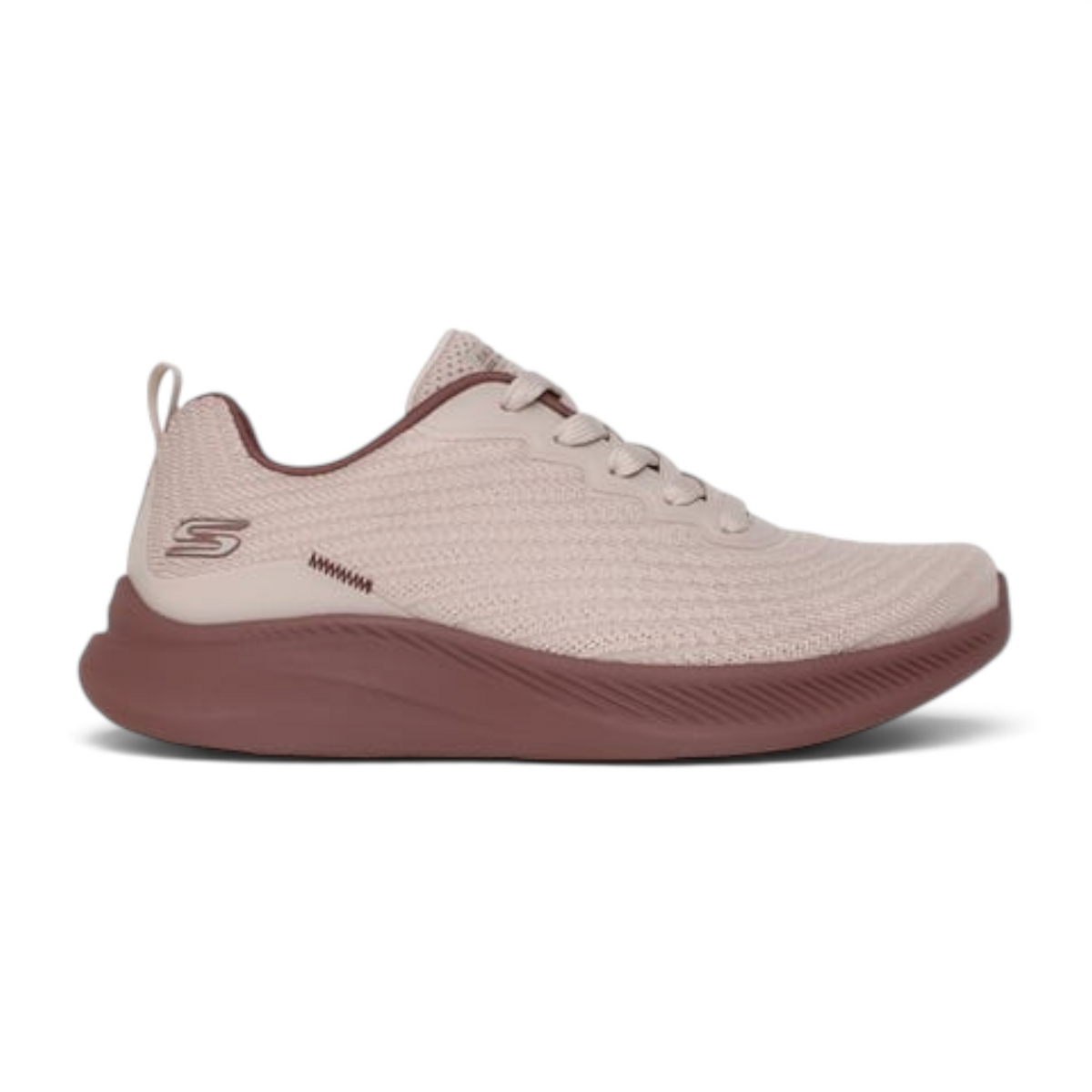 FRG BOBS MODA FLEX sneakers in mellow dawn light pink with a textured knit upper and dark mauve cushioned sole