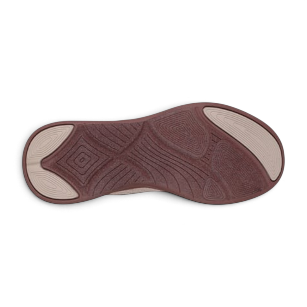 FRG BOBS MODA FLEX Mellow Dawn sneaker featuring a textured brown and beige rubber outsole with geometric patterns