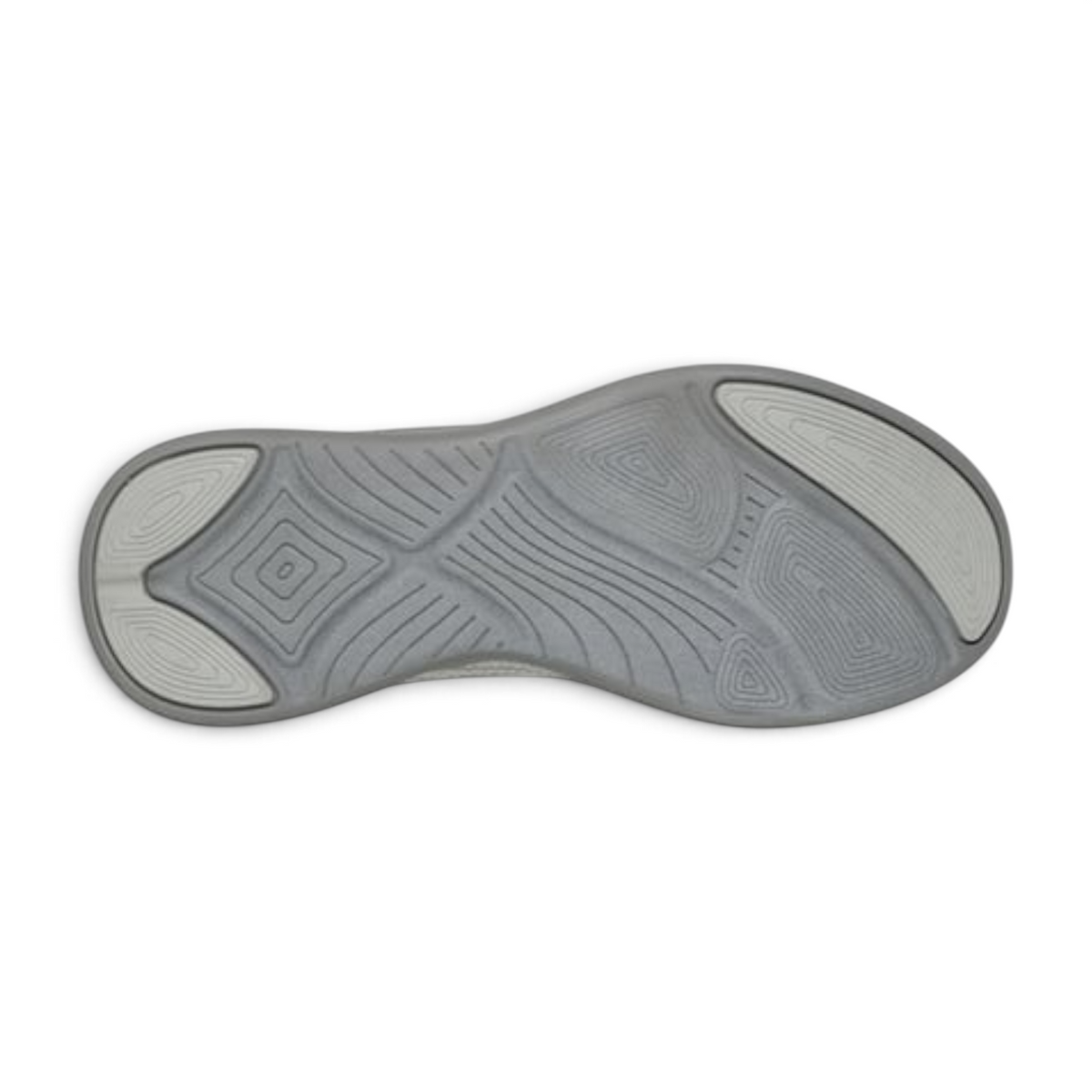 FRG BOBS MODA FLEX MELLOW DAWN sneaker showing the grey patterned traction outsole from a bottom view