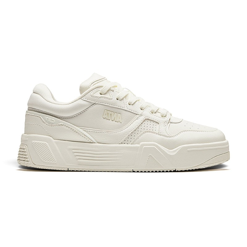 FRG X-GAME SHOES in off-white leather with a chunky platform sole and perforated side detailing