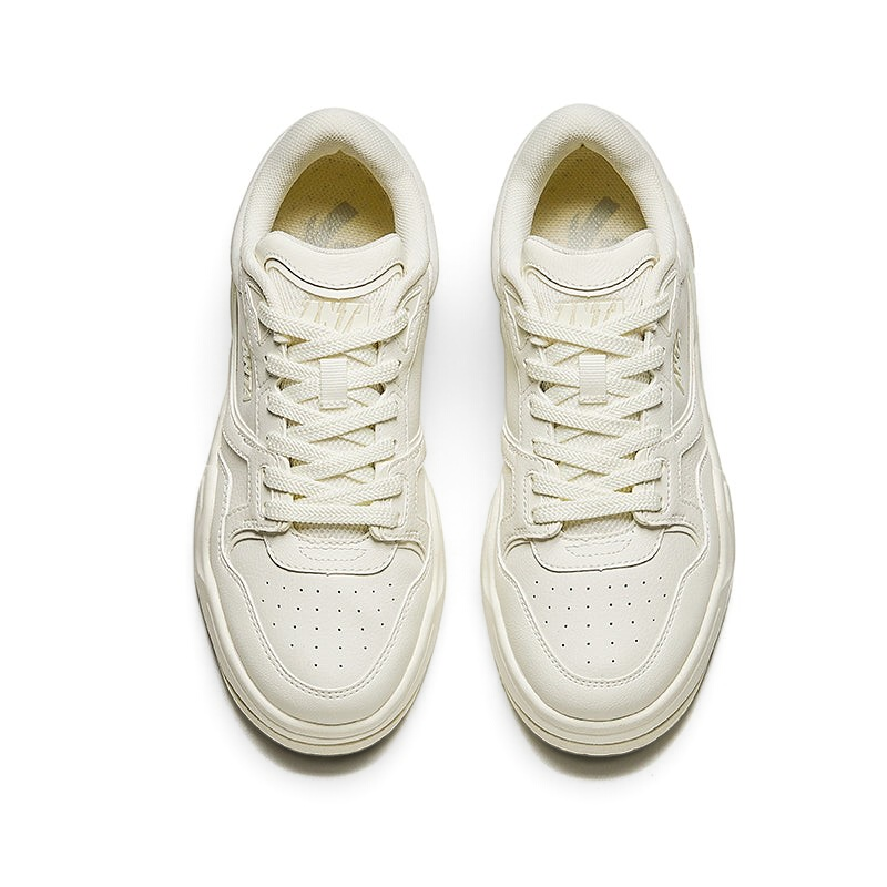 FRG X-GAME SHOES in cream leather with a classic lace-up design and perforated toe box, top-down view.