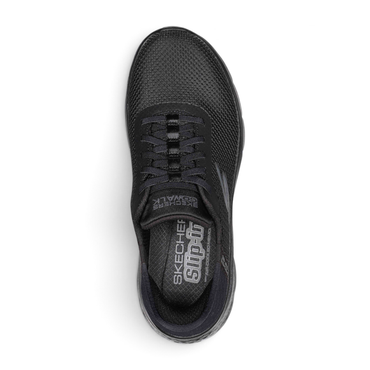 FRG GO WALK FLEX GRAND ENTRY black mesh slip-on walking shoe with cushioned insole, top-down view