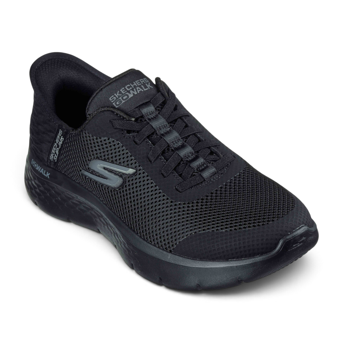 FRG Skechers Go Walk Flex Grand Entry black mesh slip-on walking sneaker with cushioned sole