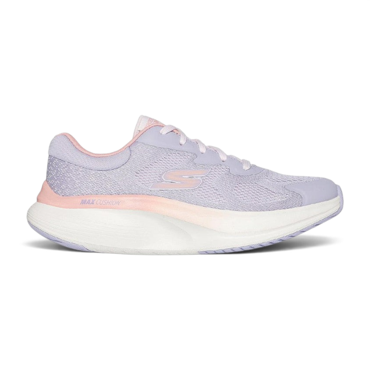 FRG Skechers GO Walk Max Walker Vea in lavender and light pink with breathable mesh and responsive cushioned sole
