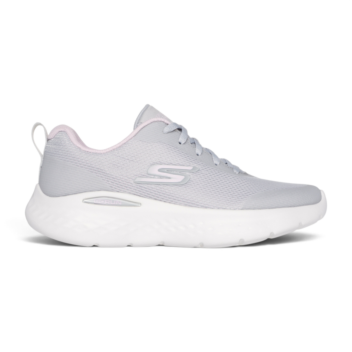 FRG GO RUN LITE lightweight grey running shoe with a white cushioned sole and breathable mesh upper
