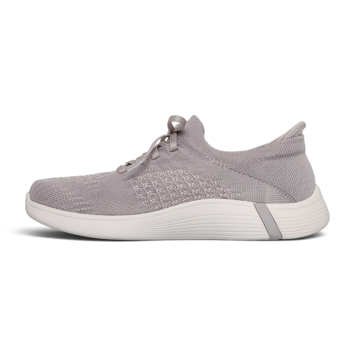 FRG Skechers ON-THE-GO Swift taupe slip-on sneaker with a breathable knit upper and white ULTRA GO cushioned sole
