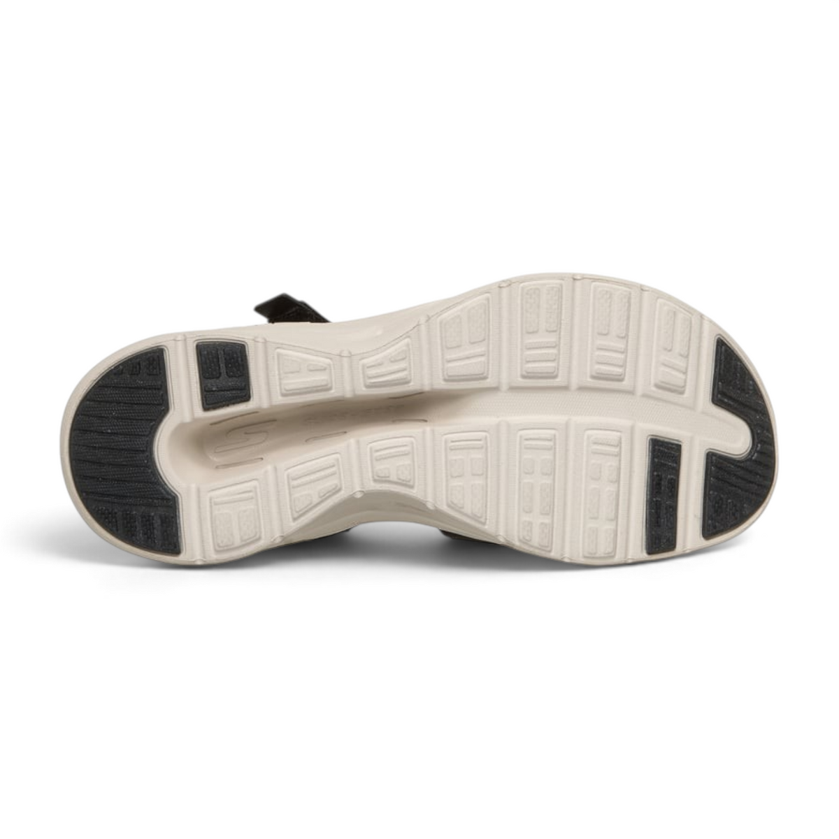 FRG Skechers GO WALK Glide-Step 2.0 Ella sandal showing the black and white geometric traction outsole