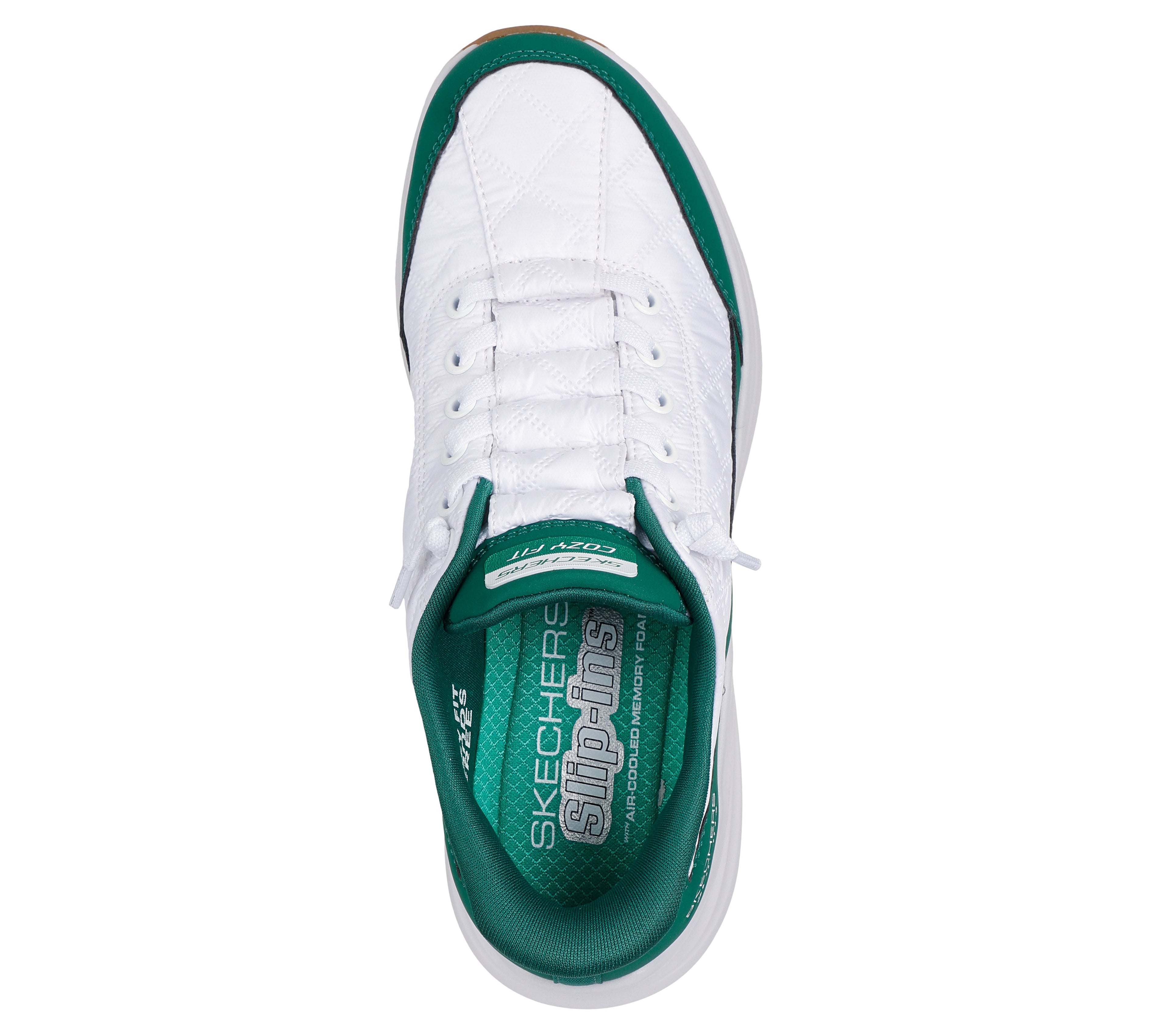 Skechers Sports Cozy Fit Slip-Ins Sneakers - White Green