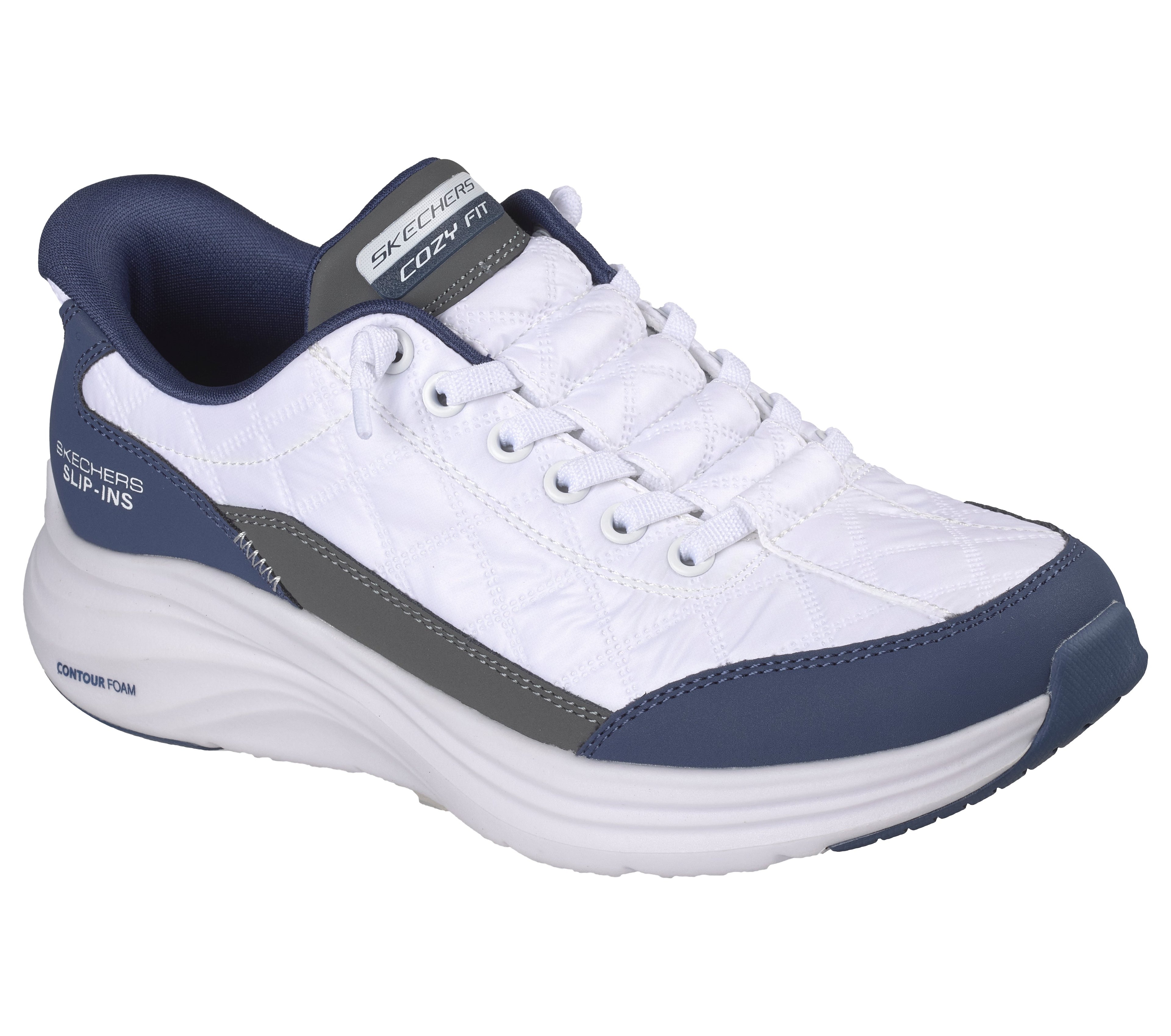 Skechers Sports Cozy Fit Slip-Ins Sneakers - White Navy