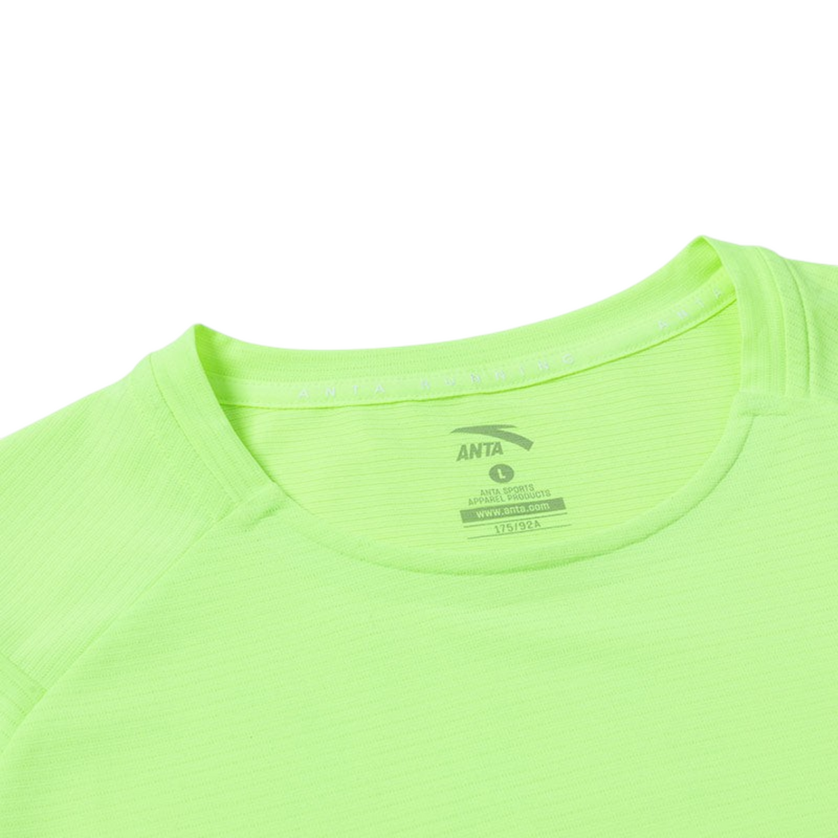 FRG ANTA fluorescent green running t-shirt with moisture-wicking fabric and crew neck detail