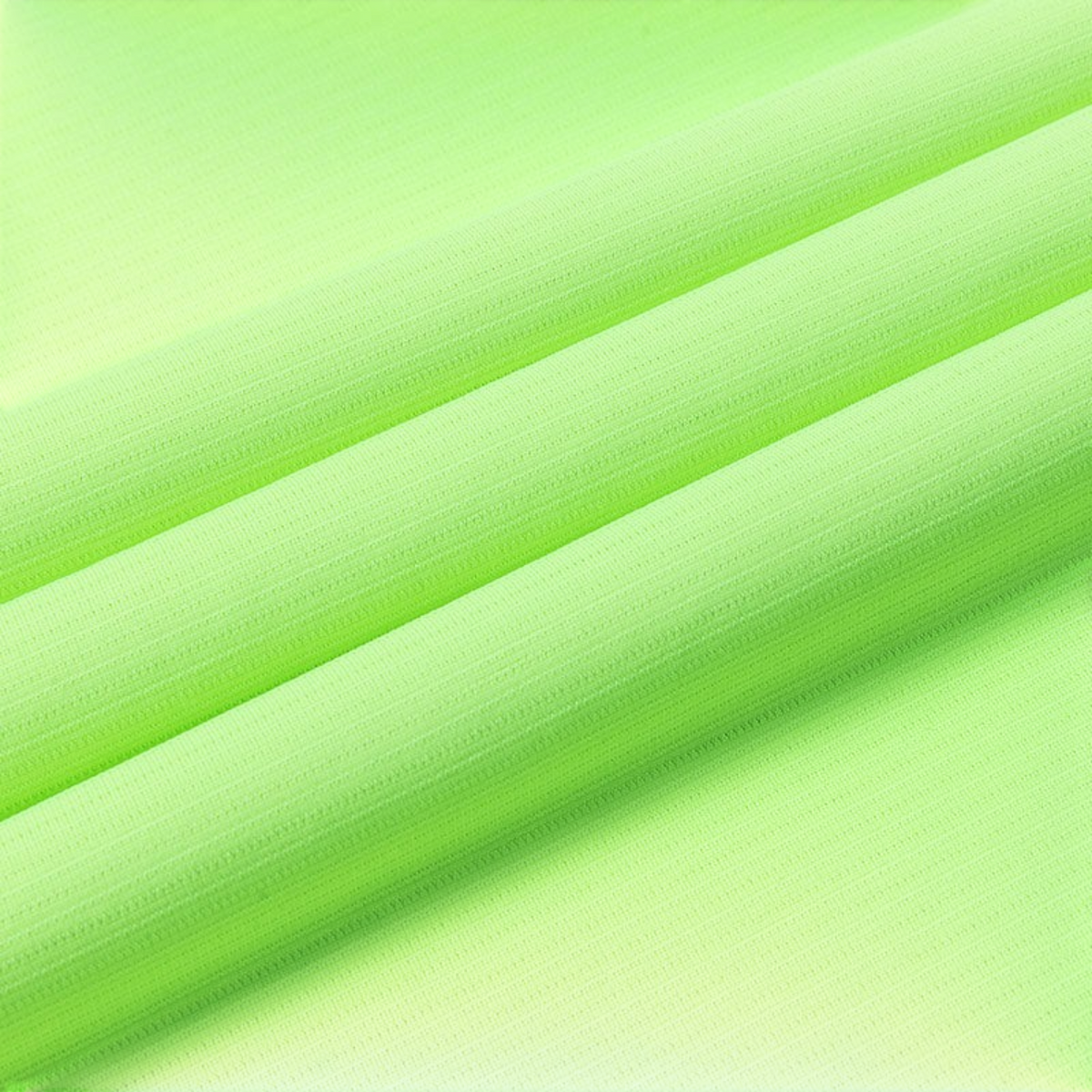 FRG ANTA fluorescent green moisture-wicking polyester fabric texture for running performance apparel