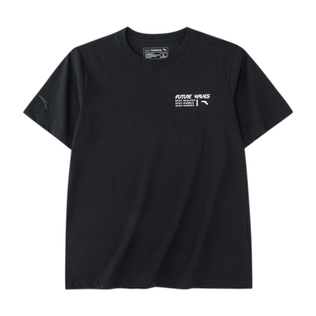 FRG black short sleeve t-shirt with Future Waves graphic print on the chest