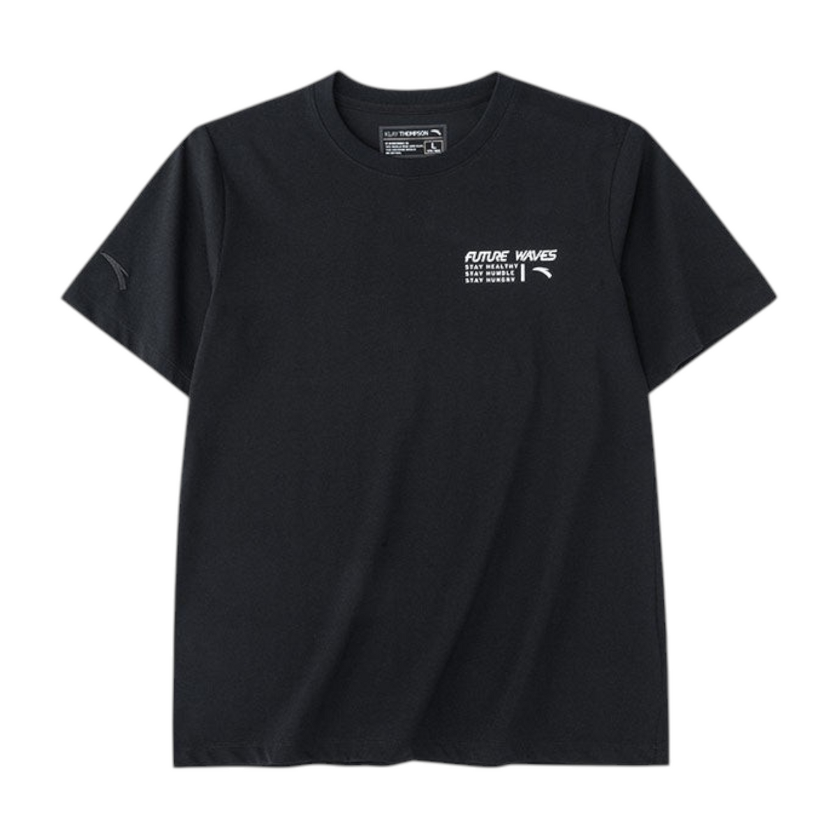FRG black short sleeve t-shirt with Future Waves graphic print on the chest