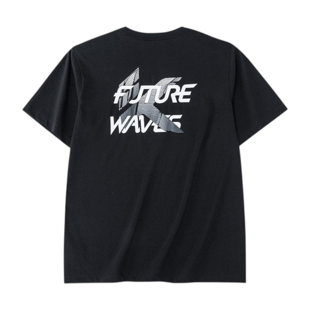 FRG black short sleeve t-shirt featuring a white Future Waves graphic print on the back