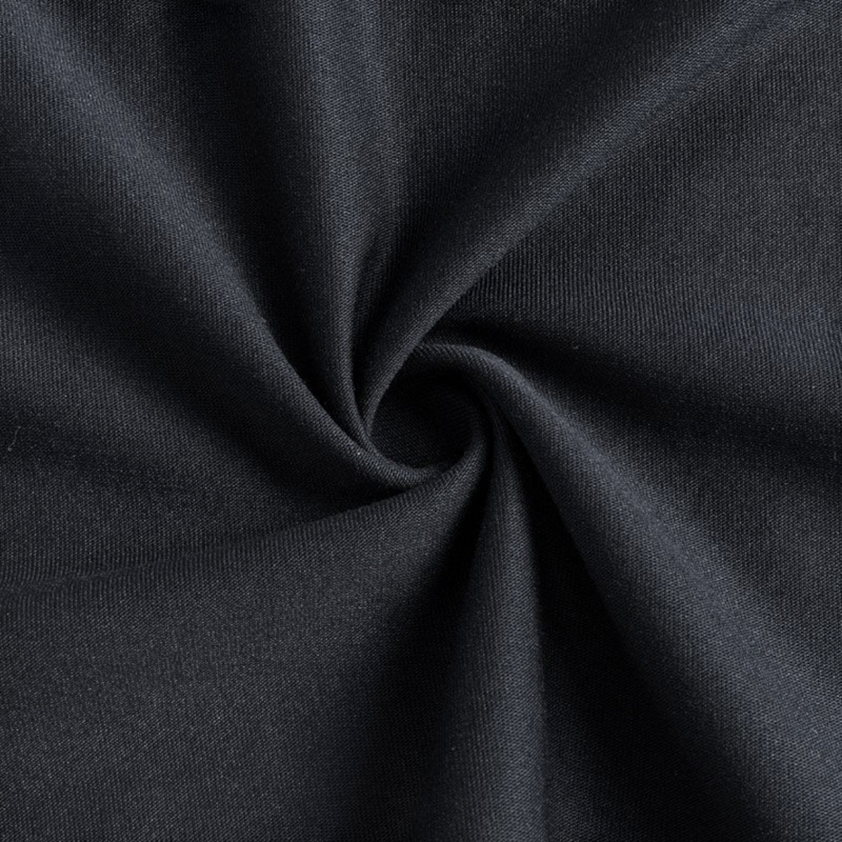 Close-up of smooth black cotton fabric texture from a FRG SS TEE short sleeve shirt