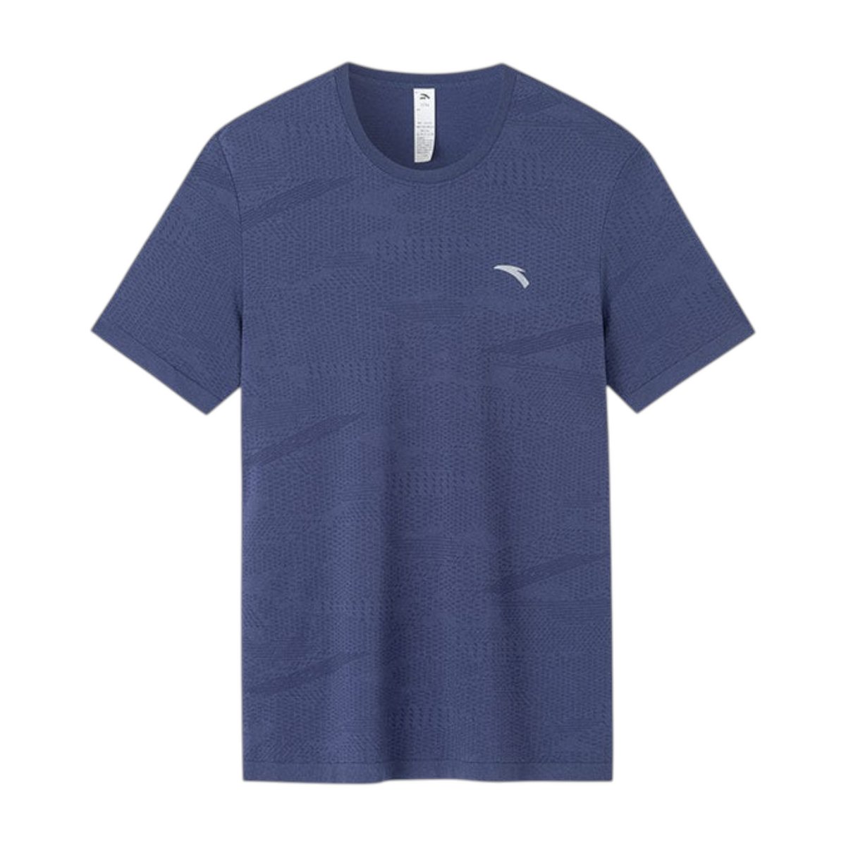 FRG ANTA blue heather grey seamless short sleeve running t-shirt with breathable nylon polyester fabric