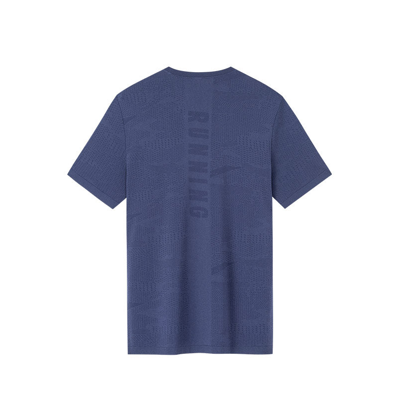 ANTA A-Seamless Running Short Sleeve T-Shirt Blue[Heather Grey]