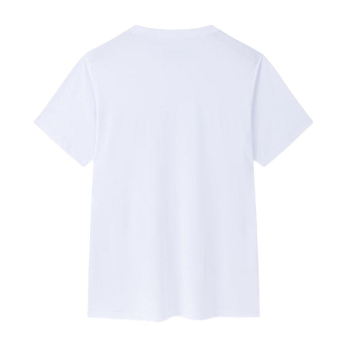 FRG ANTA white basketball short sleeve t-shirt, back view, made from a breathable cotton and polyester blend.
