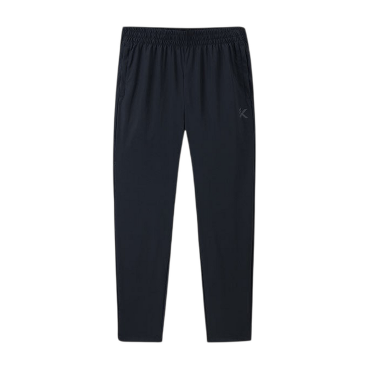 FRG ANTA Splash Express black knit track pants with four-way stretch fabric and elastic waistband