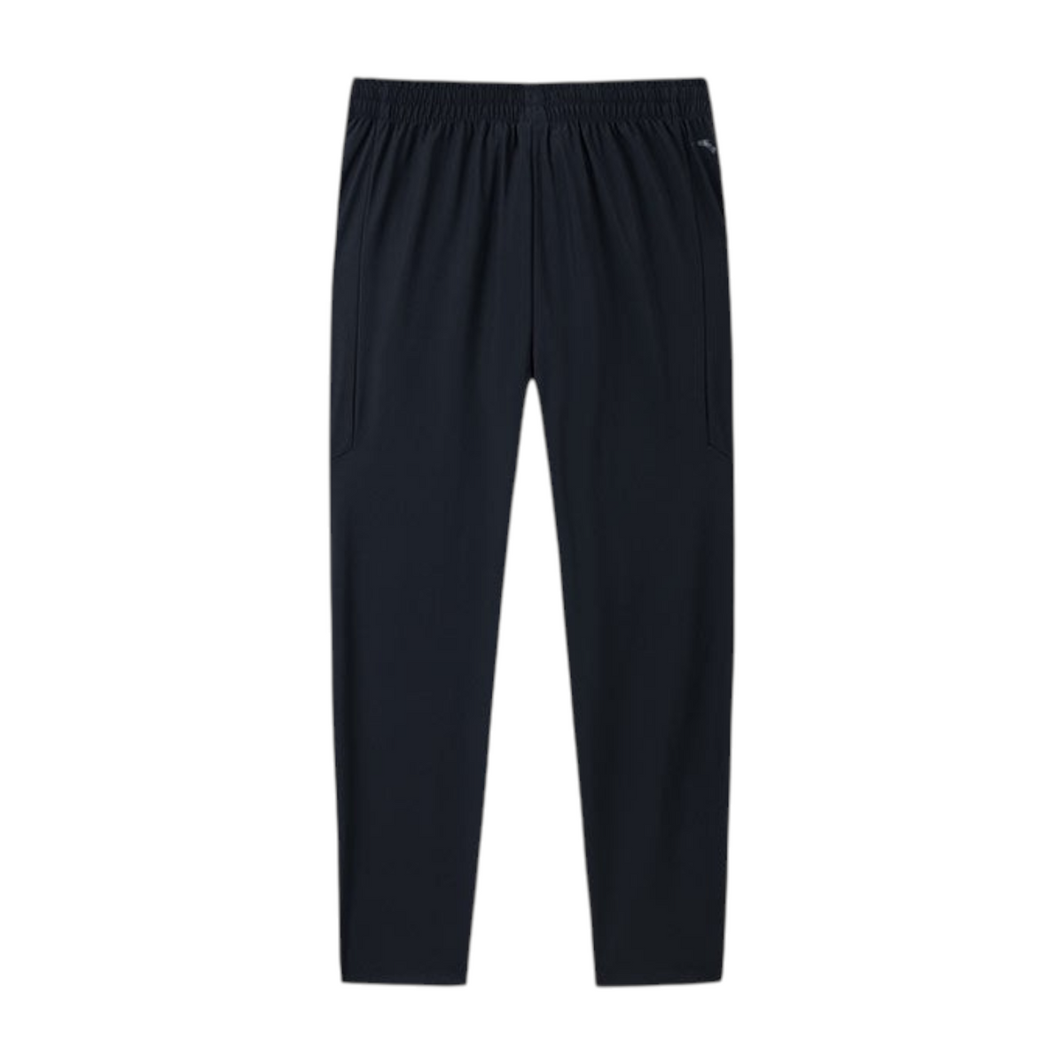 FRG ANTA Splash Express black knit track pants with four-way stretch fabric and elastic waistband for athletic wear.