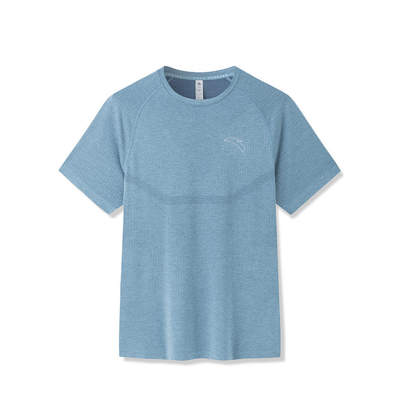 ANTA Running Short Sleeve T-Shirt Heather Blue