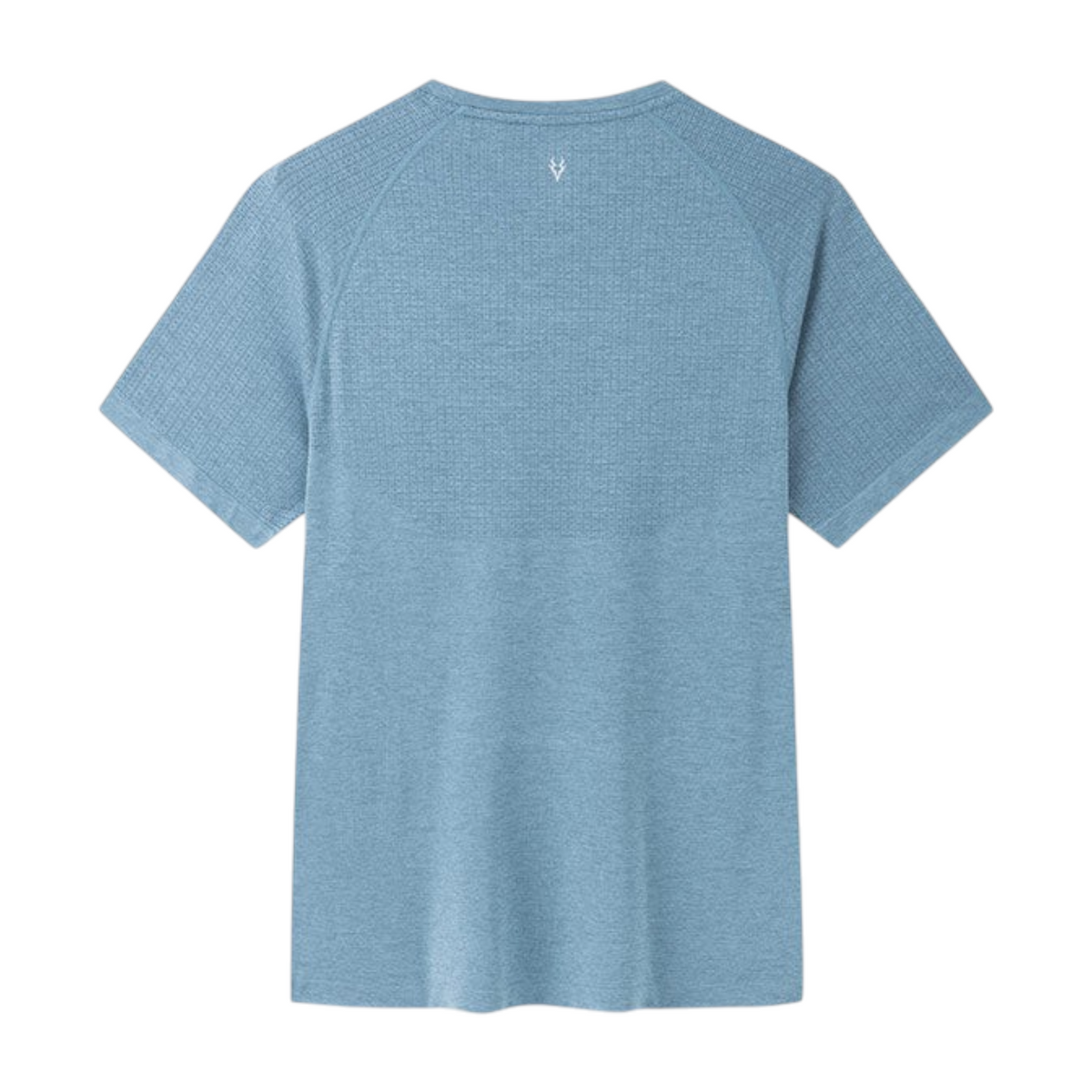 FRG ANTA heather blue short sleeve running t-shirt with breathable textured fabric and back logo detail