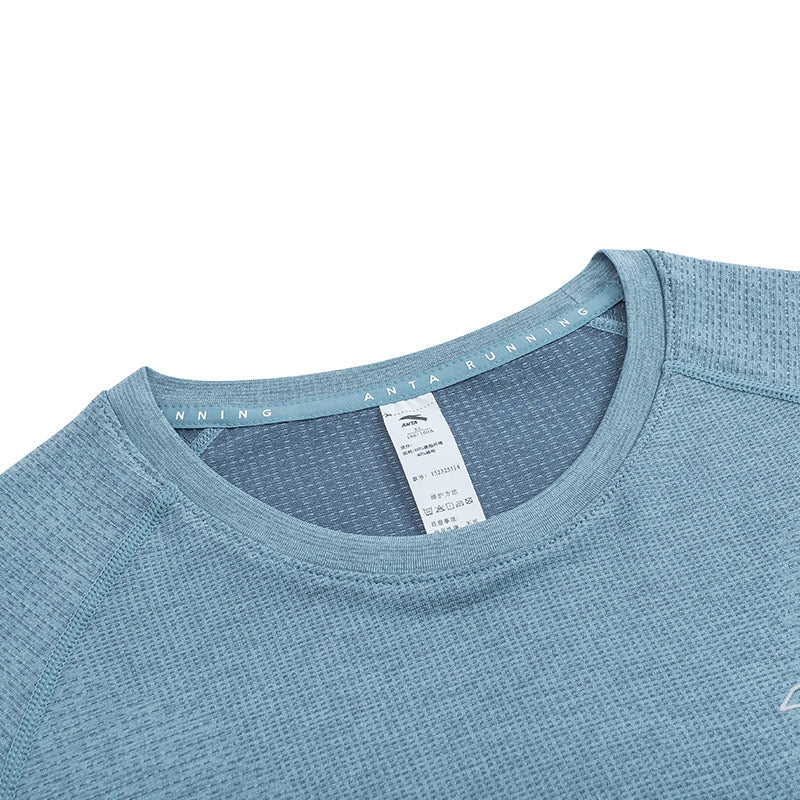 ANTA Running Short Sleeve T-Shirt Heather Blue