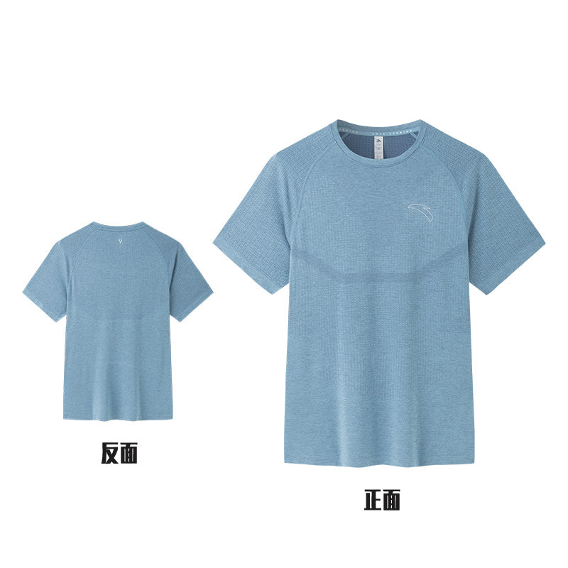 ANTA Running Short Sleeve T-Shirt Heather Blue