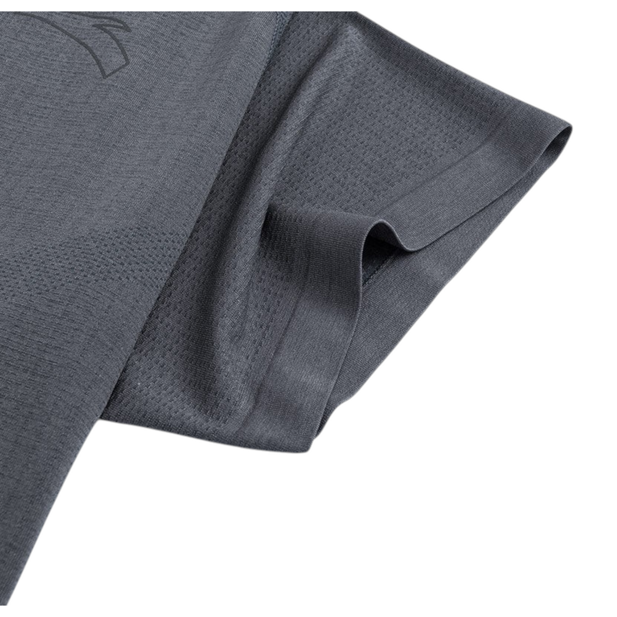 FRG ANTA A-Chill Touch heather grey running t-shirt showing breathable fabric texture and short sleeve detail