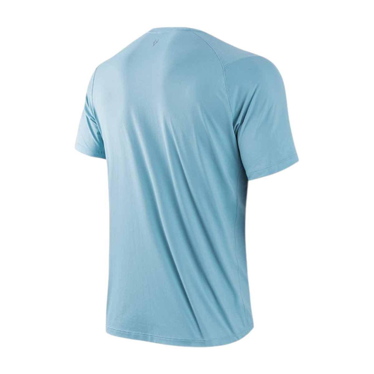 FRG ANTA A-Chill Touch blue short sleeve running t-shirt, back view showing lightweight breathable performance fabric