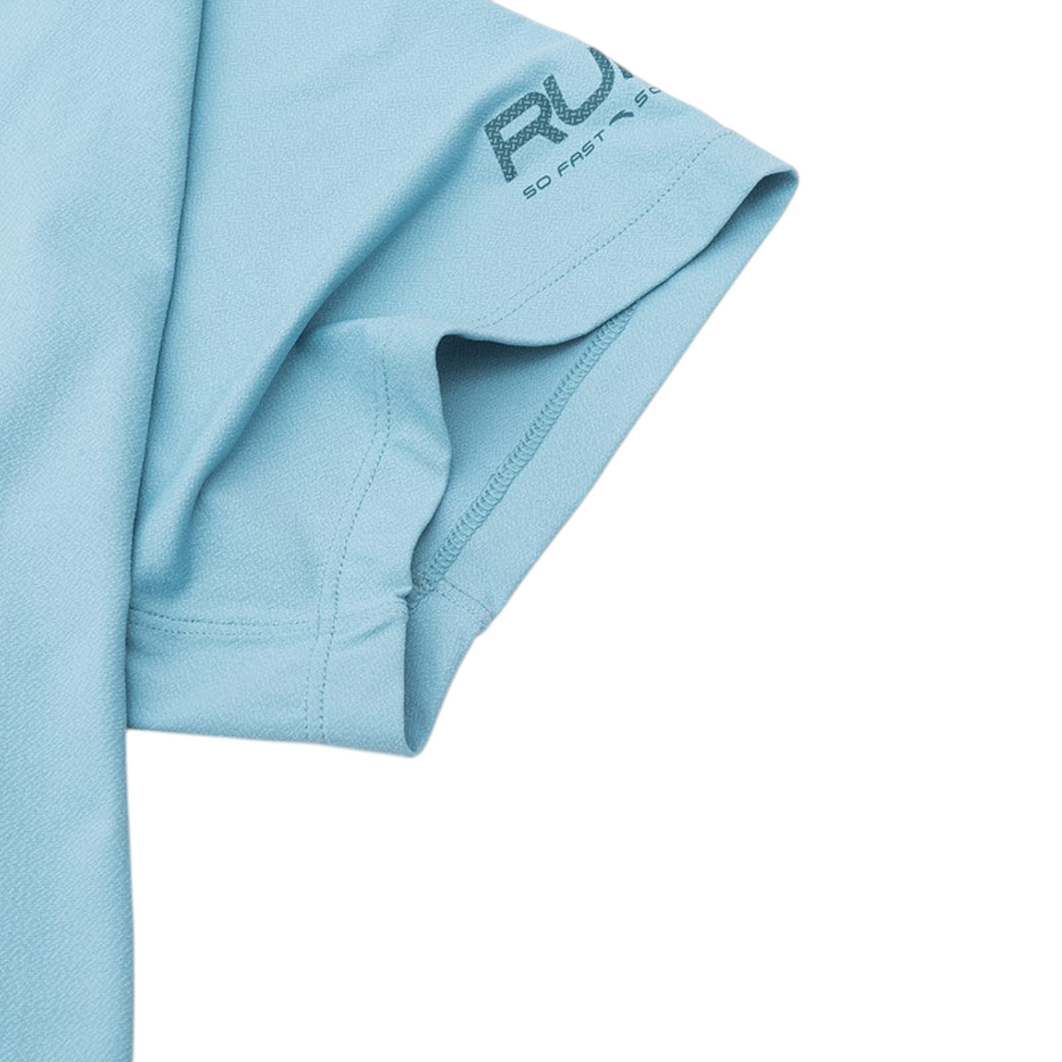 FRG ANTA A-Chill Touch blue running t-shirt sleeve with printed detail and lightweight breathable fabric