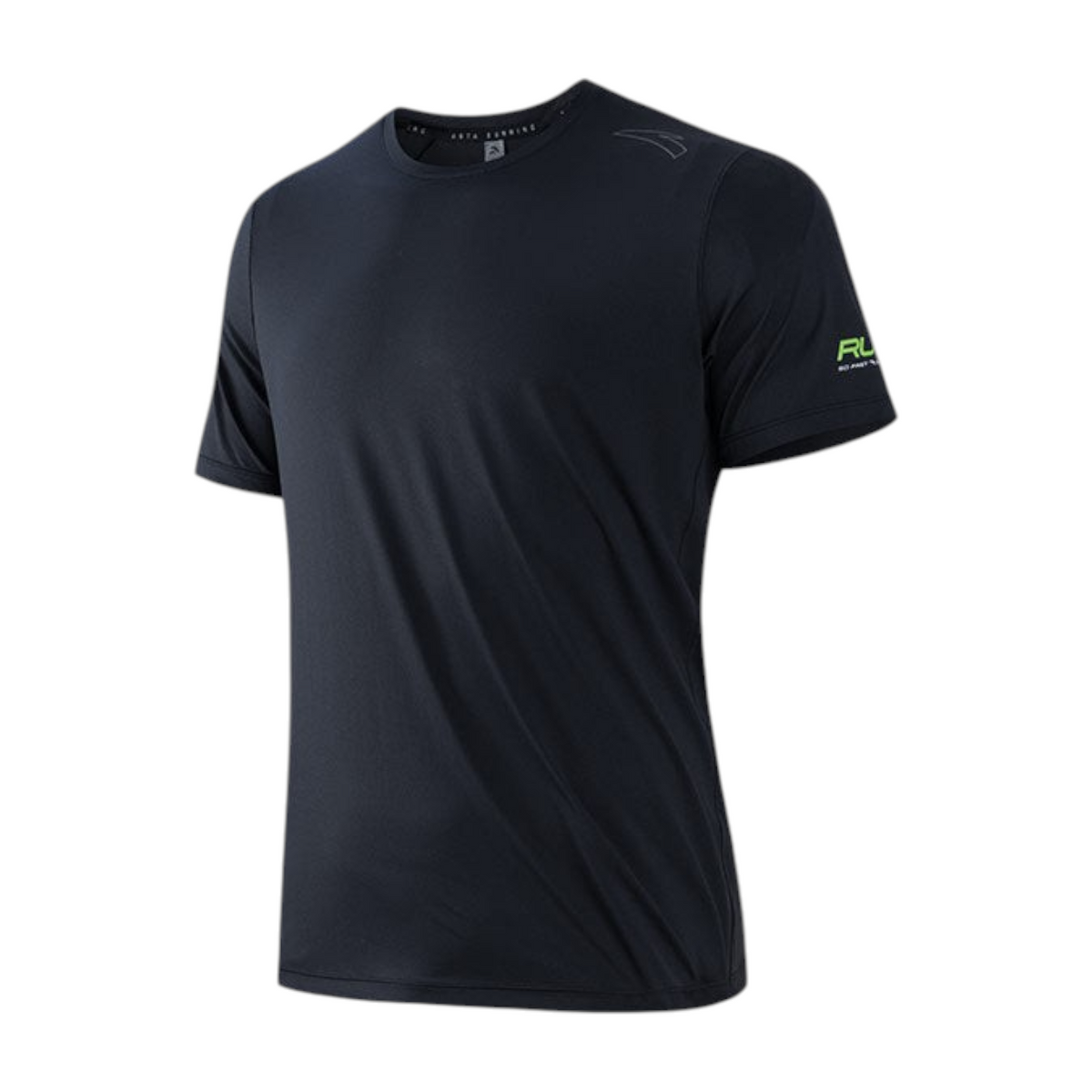 FRG ANTA A-Chill Touch black running t-shirt with short sleeves and moisture-wicking stretch fabric.