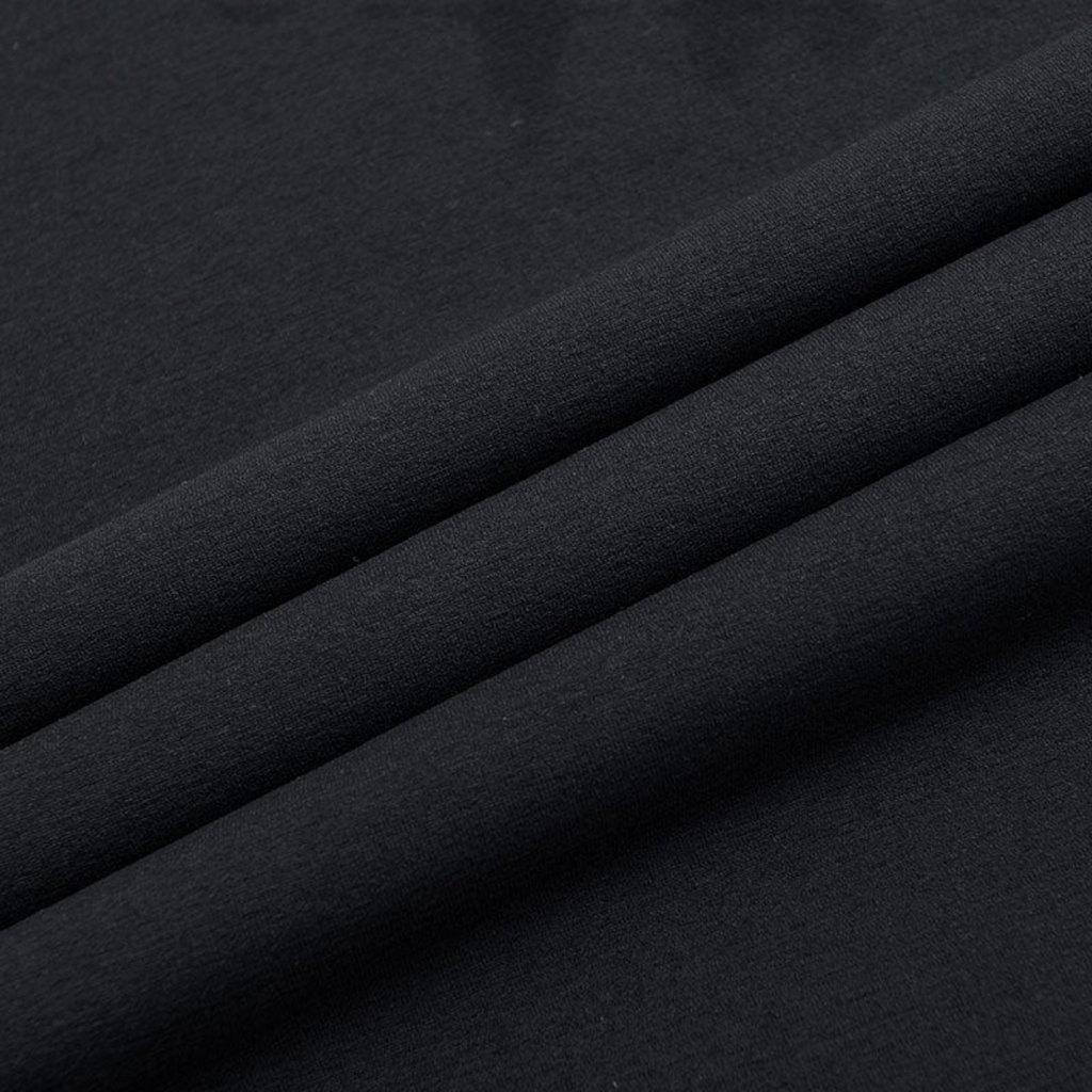 FRG ANTA black performance training shirt fabric texture showing soft polyester blend material