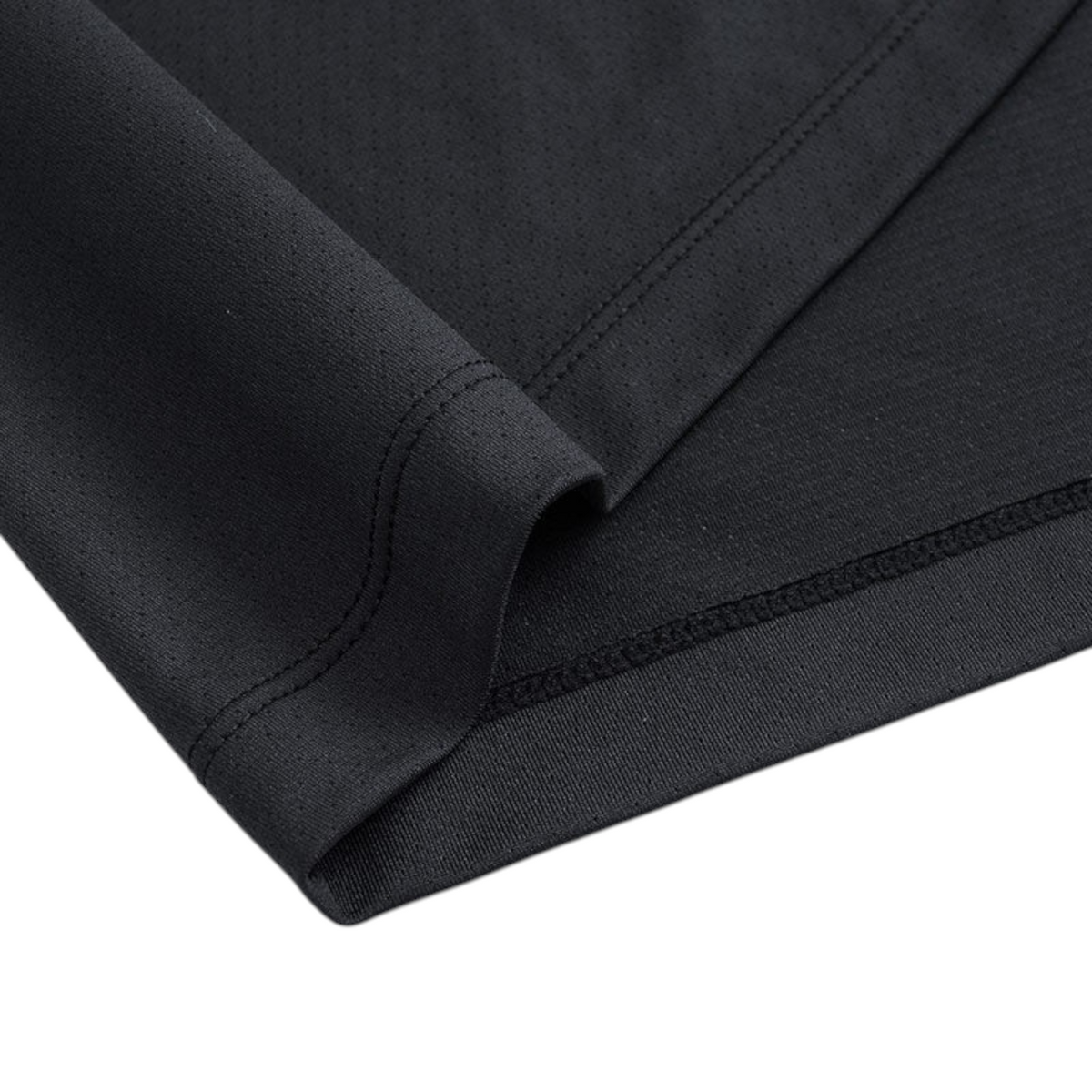 FRG ANTA black cross training t-shirt fabric detail showing breathable polyester mesh texture and stitching