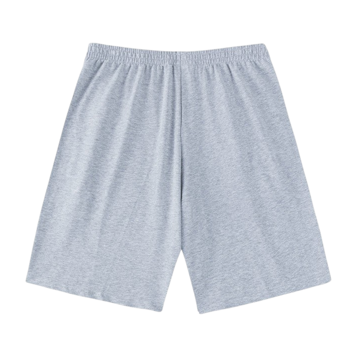 FRG ANTA knit half pants in heather grey cotton blend, featuring a comfortable elastic waistband for athletic wear.
