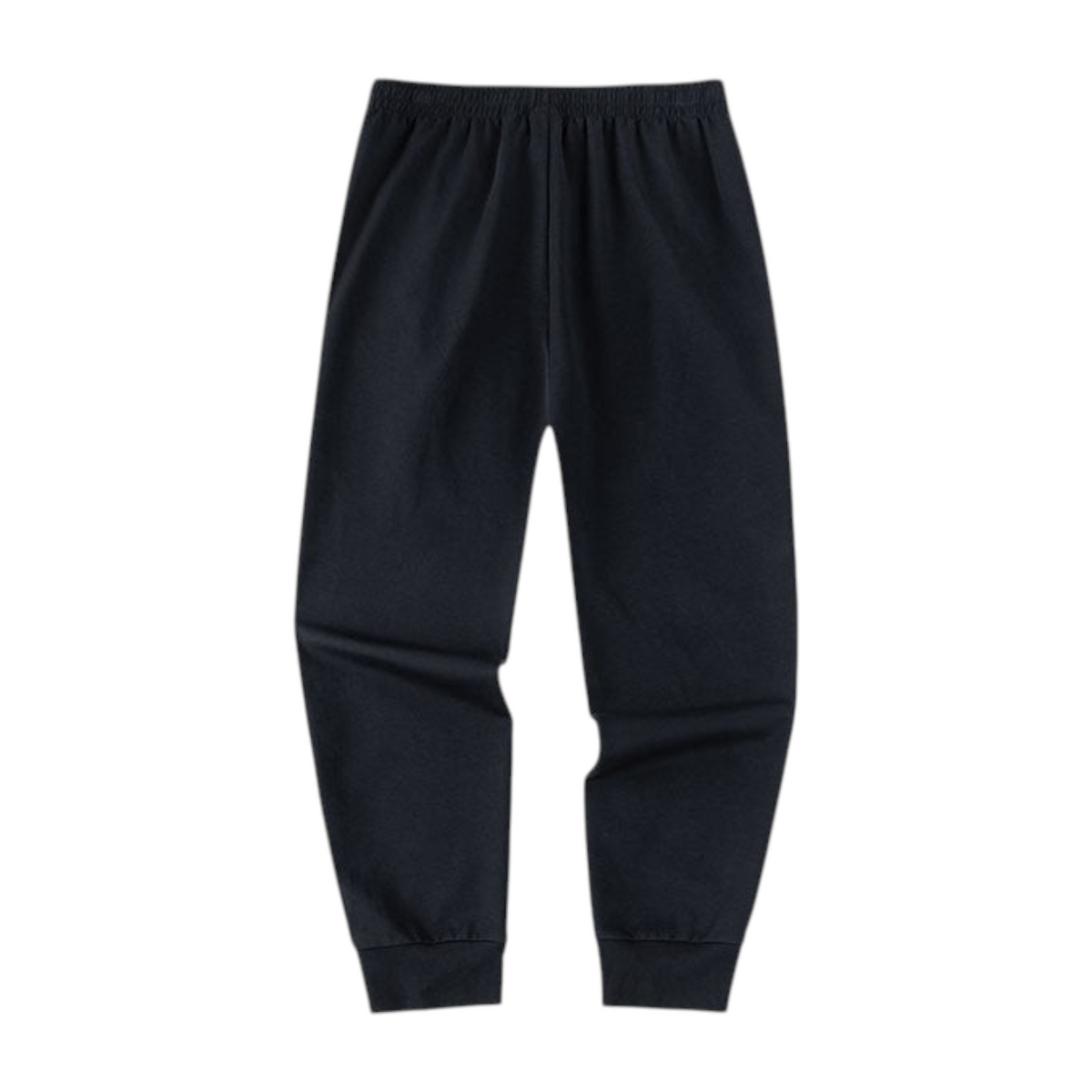 FRG ANTA Sorona black knit track pants with a comfortable elastic waistband and cuffed ankles for active wear.