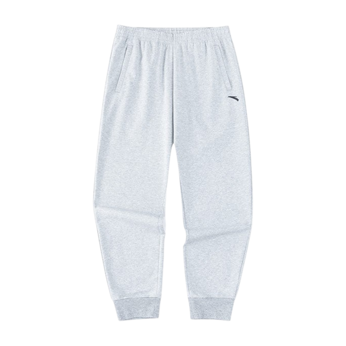 FRG ANTA Sorona knit track pants in heather grey with a comfortable elastic waistband and cuffed ankles.