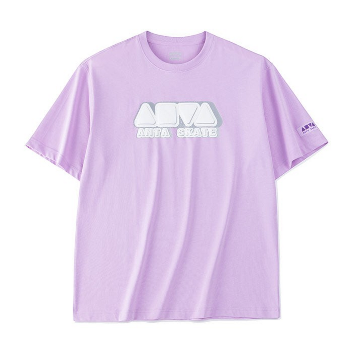 FRG ANTA A-Chill Touch light purple short sleeve cotton t-shirt with ANTA SKATE graphic print on chest