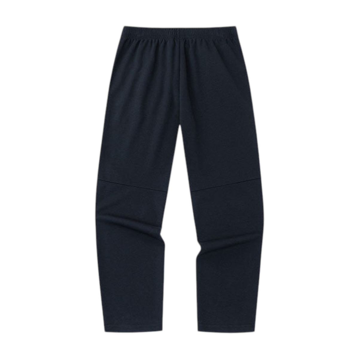 FRG ANTA black knit track pants with a comfortable elastic waistband and flexible fabric for versatile daily wear.
