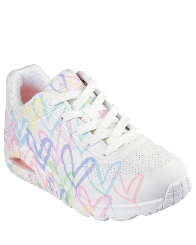 Skechers Uno Spread the Love Wht/Pnk/Turq