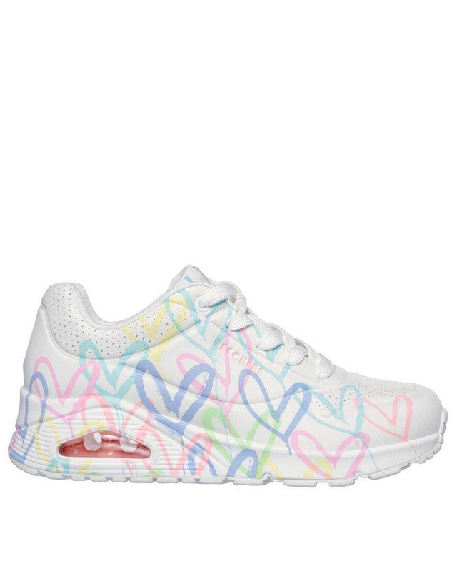 Skechers Uno Spread the Love Wht/Pnk/Turq