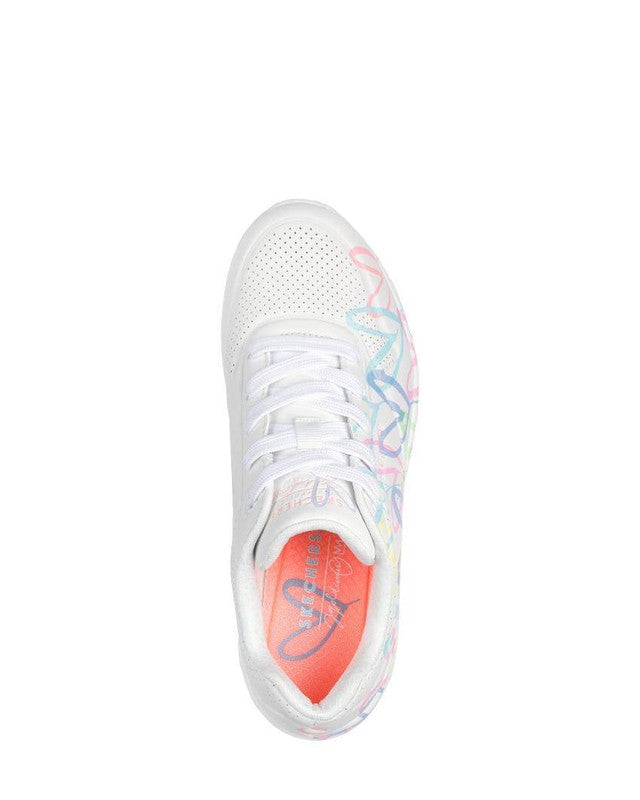 Skechers Uno Spread the Love Wht/Pnk/Turq