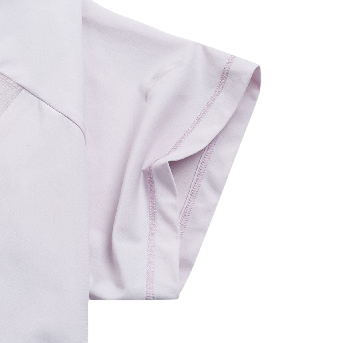 FRG SS TEE in light lavender featuring short sleeves with detailed stitching and lightweight performance fabric