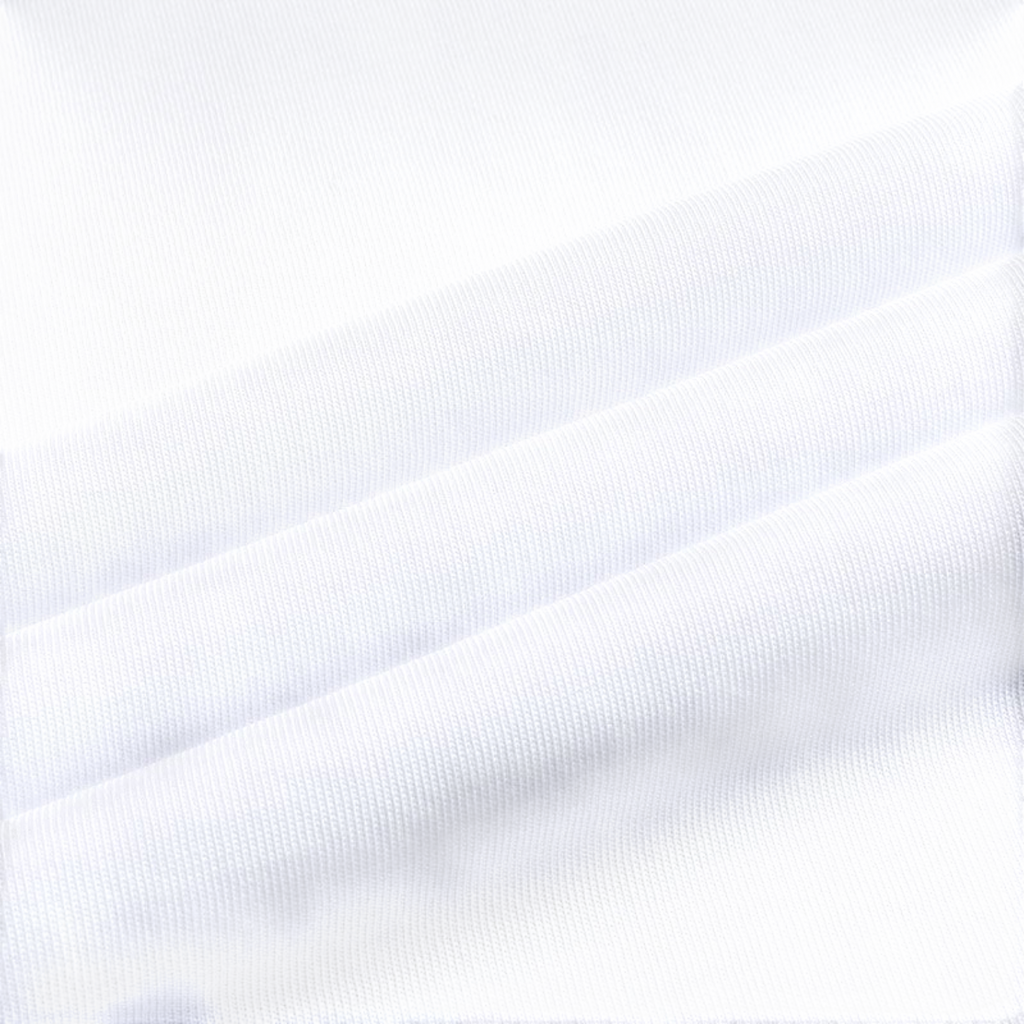 FRG ANTA Sorona Plus snow white cotton blend fabric texture with soft folds for cross training t-shirt